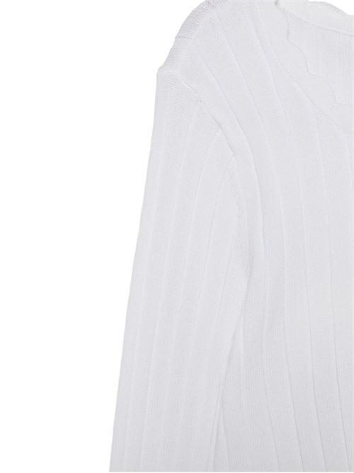 Cardigan bambina Twinset bianco in maglia TWINSET Kids | 261GJ301100526